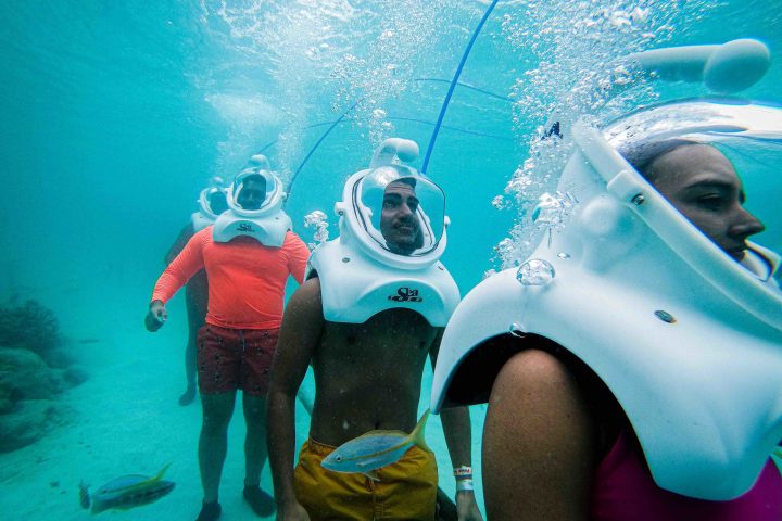 a person swimming in the water